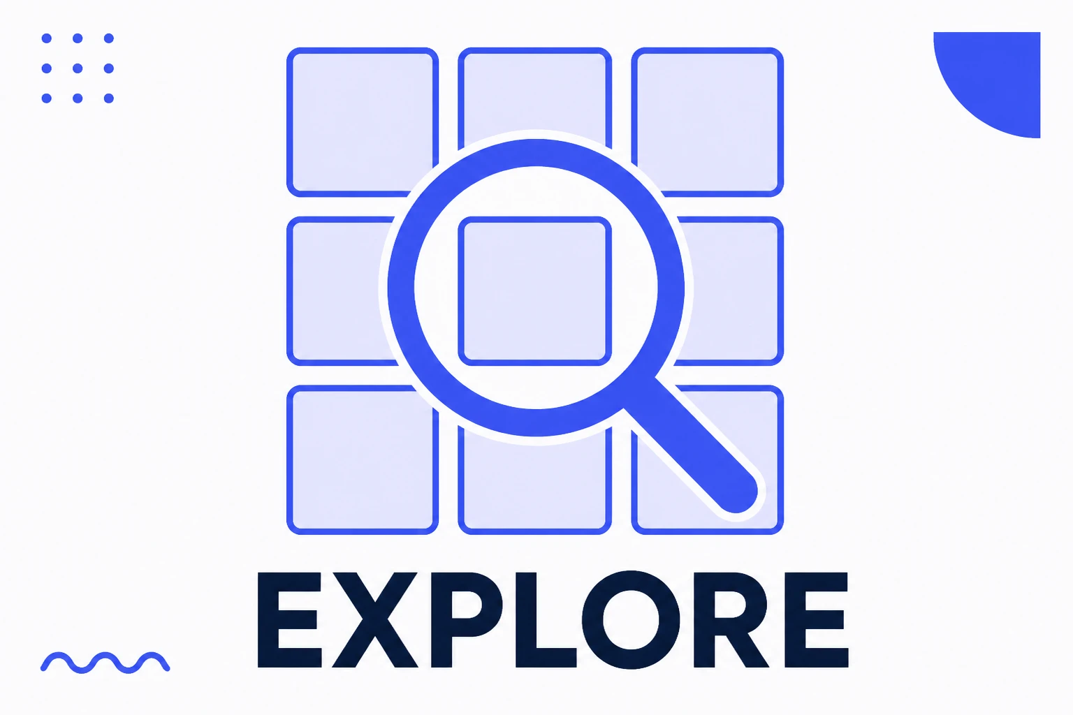 Illustration of the Instagram Explore page grid