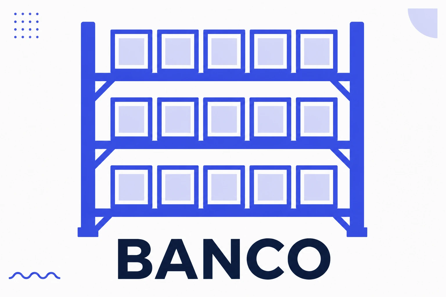 Ilustración de un banco de contenido con piezas en reserva