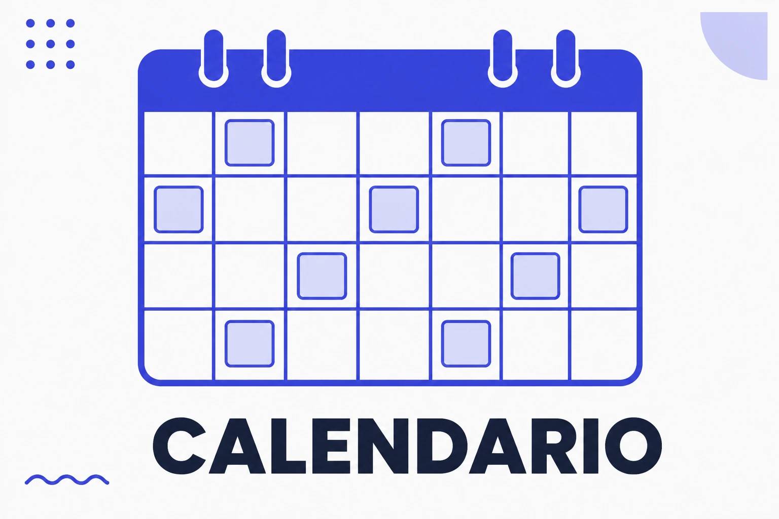 Ilustración de un calendario editorial con piezas programadas