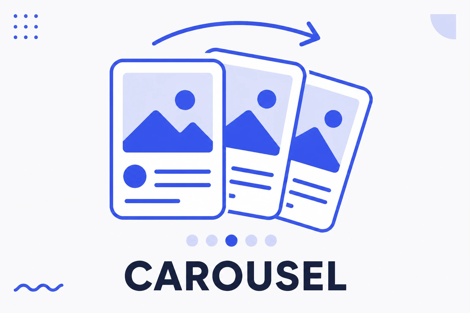 Illustration of an Instagram carousel with several swipeable frames