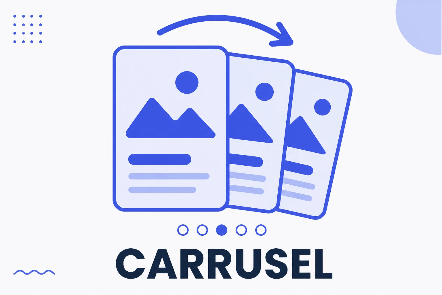 Ilustración de un carrusel de Instagram con varias diapositivas deslizables