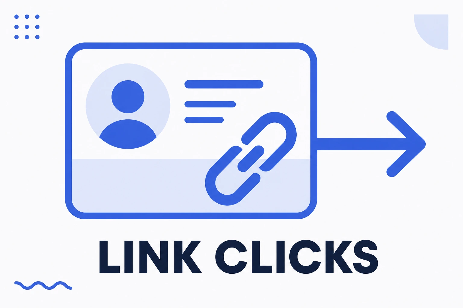 Illustration of link clicks, with a tap leaving the profile for outside the app