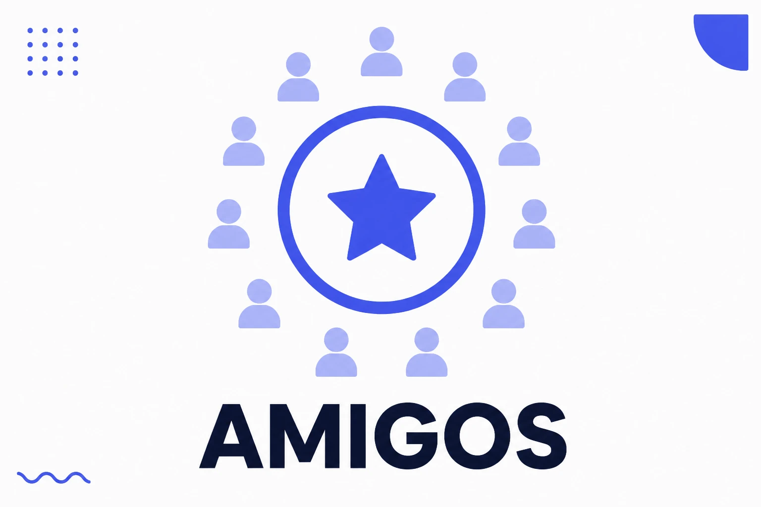 Ilustración de mejores amigos, un círculo verde restringido dentro de un grupo mayor