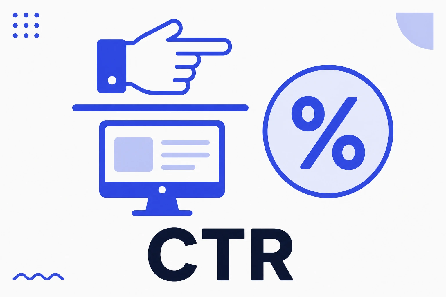Illustration of CTR, with clicks over impressions
