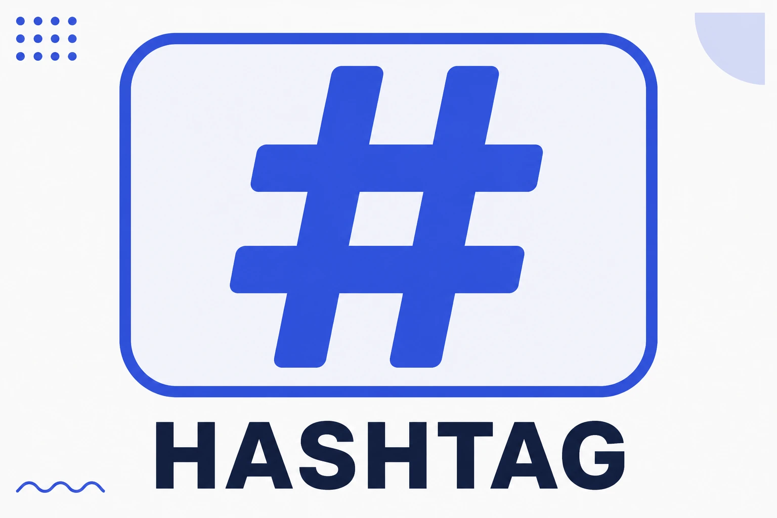 Illustration of a hashtag as a clickable label