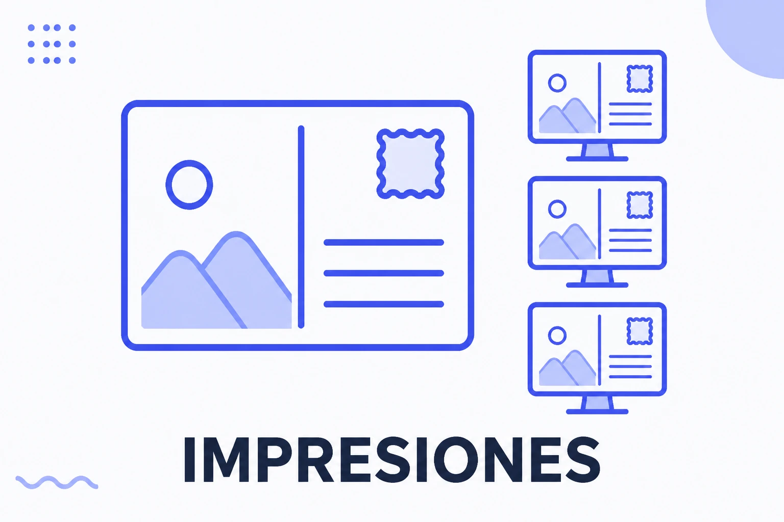 Ilustración de impresiones en Instagram, con exhibiciones repetidas de una publicación