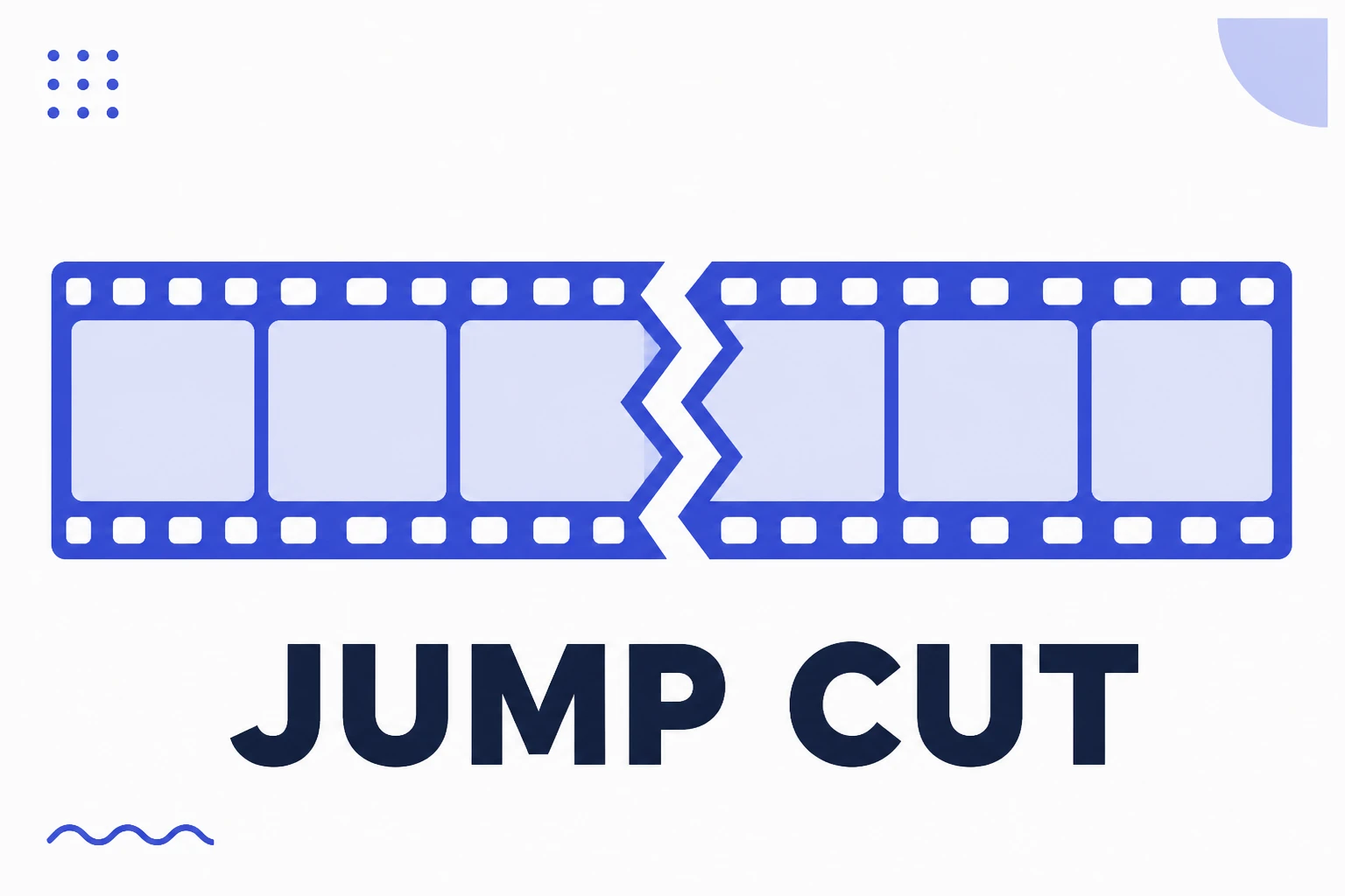 Illustration of a jump cut with two spliced sections