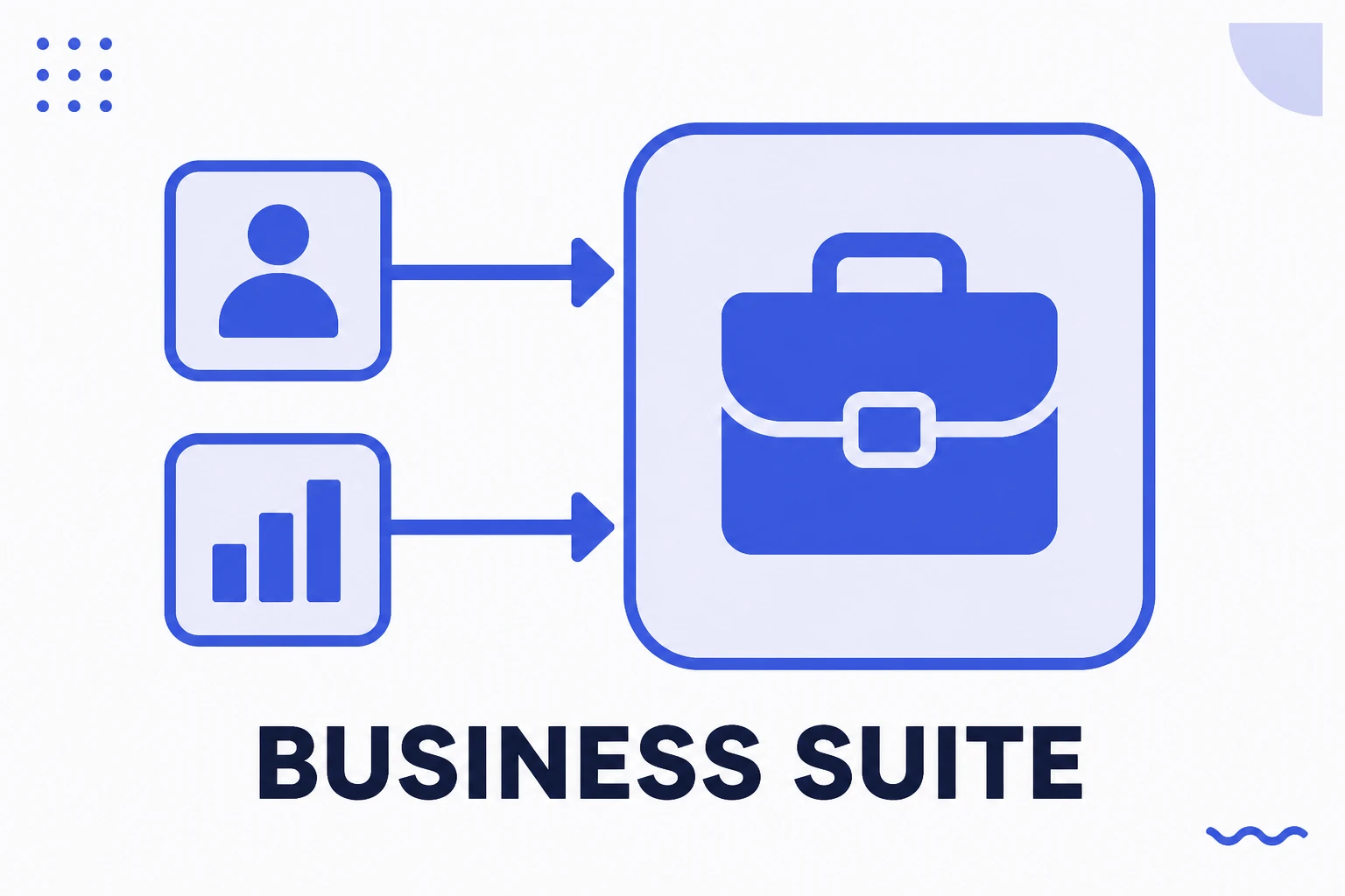 Illustration of Meta Business Suite bringing two channels into one panel