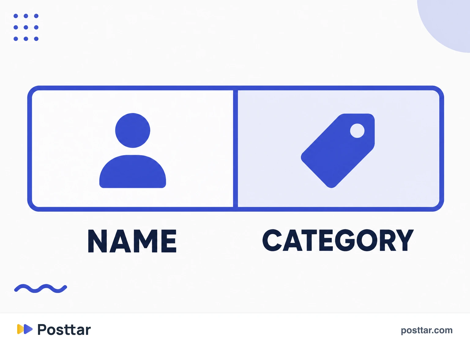 The personal name plus category format