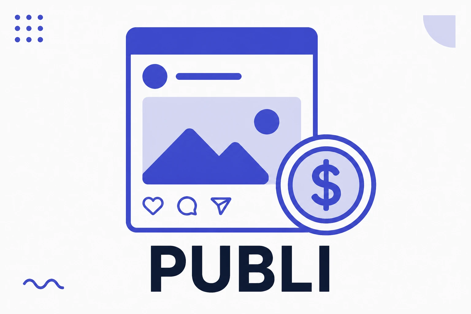 Ilustração de uma publi com etiqueta de publicidade