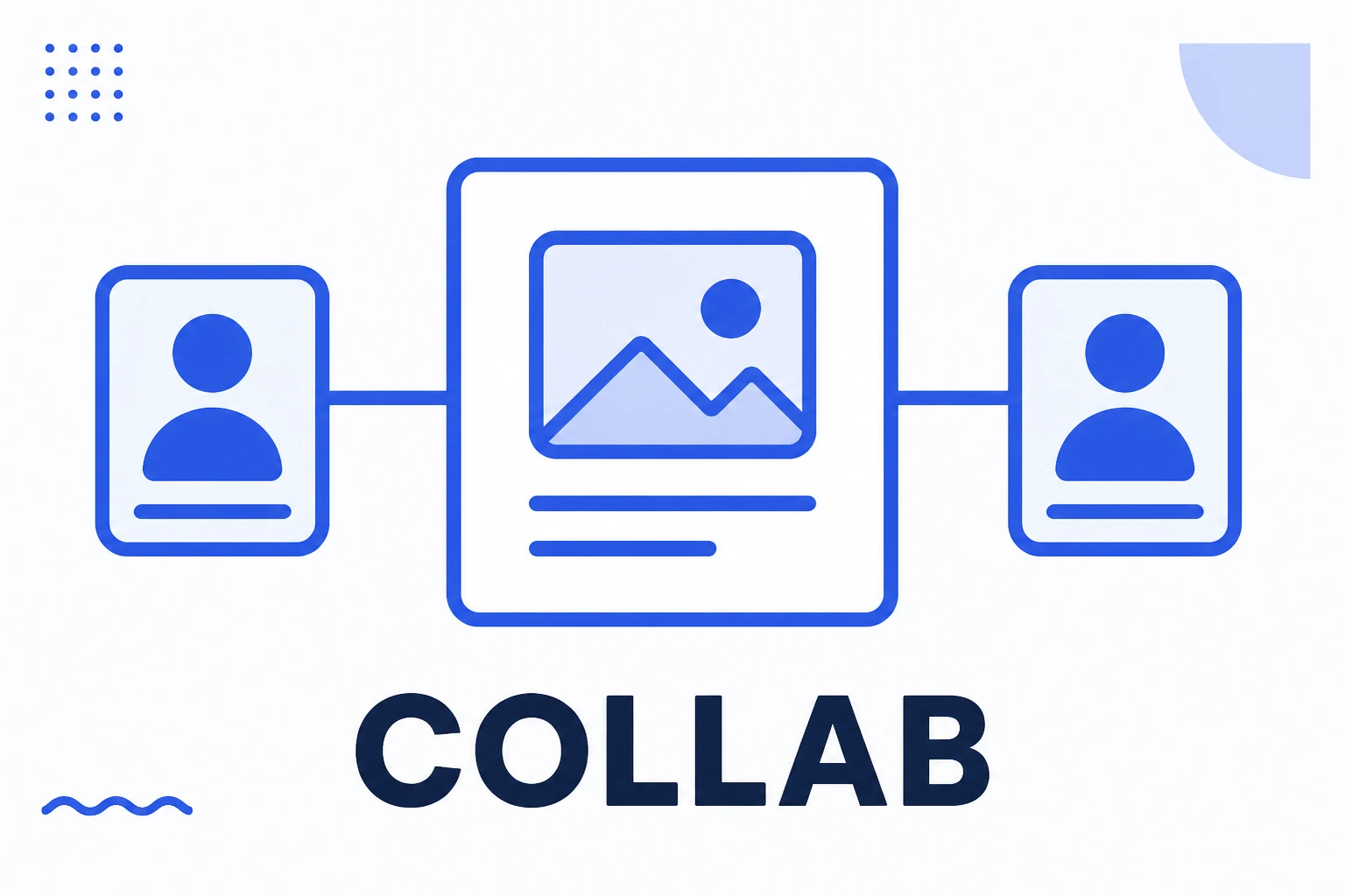 Illustration of a collab post, with one post linking two profiles
