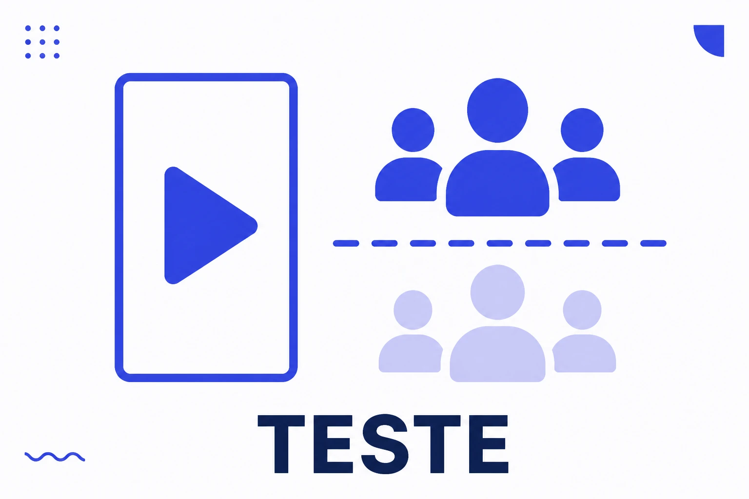 Ilustração de Reels de teste, com um vídeo indo só para público novo