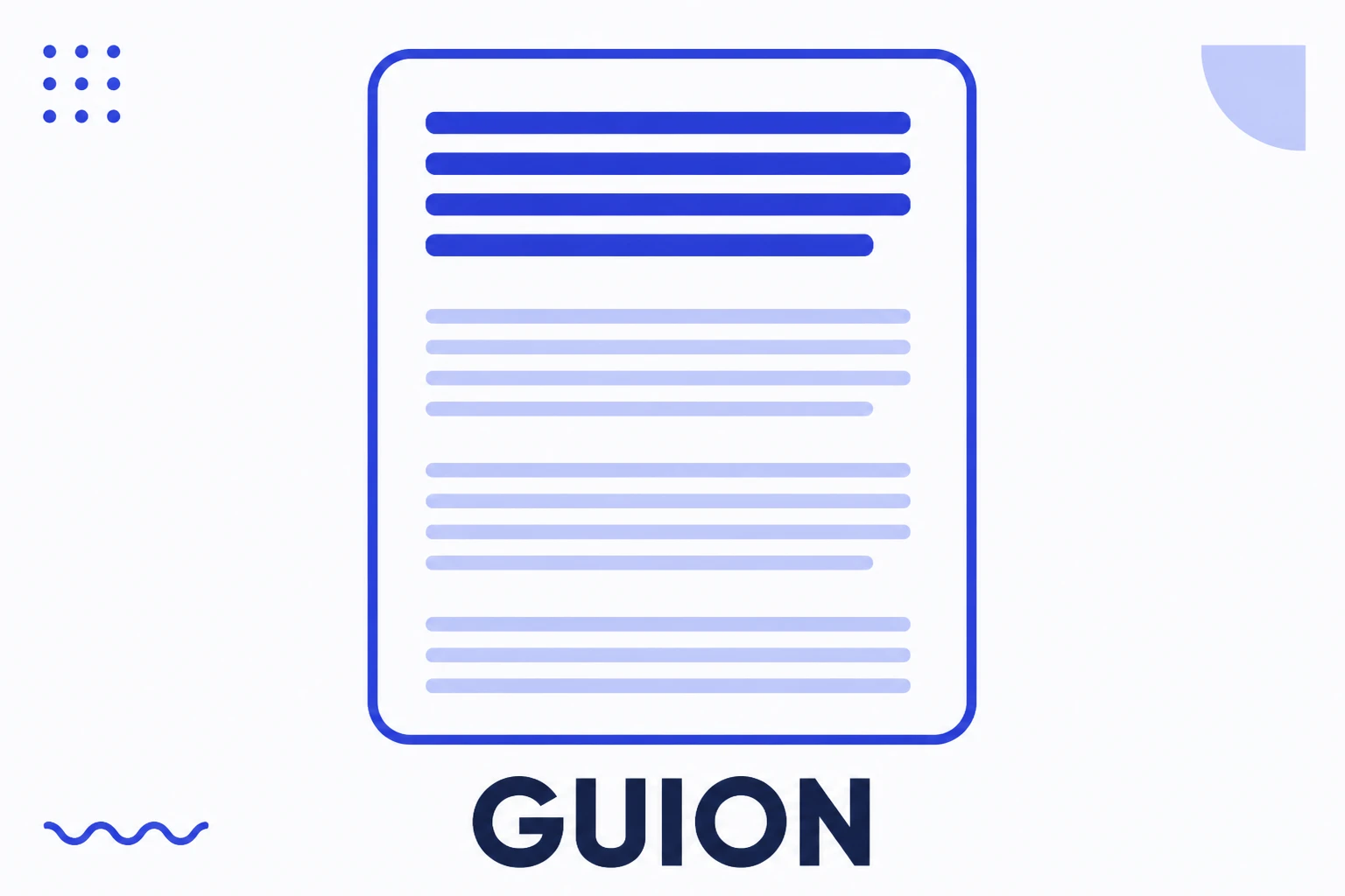 Ilustración de un guion de vídeo con bloques de texto