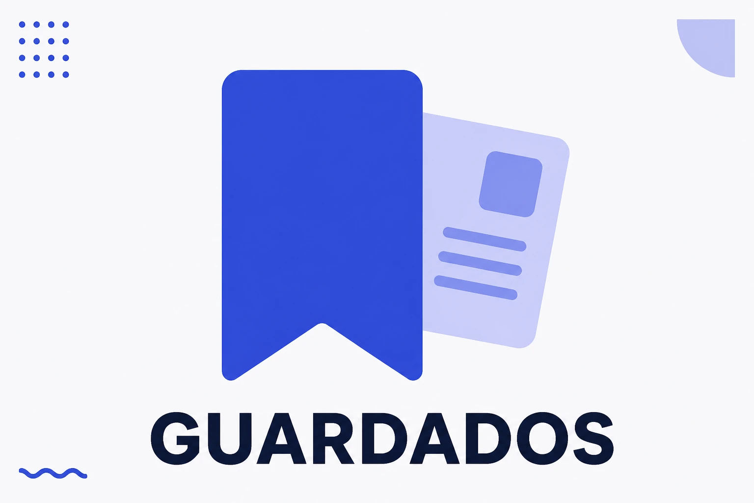 Ilustración de guardado, con el icono de marcador y una publicación archivada