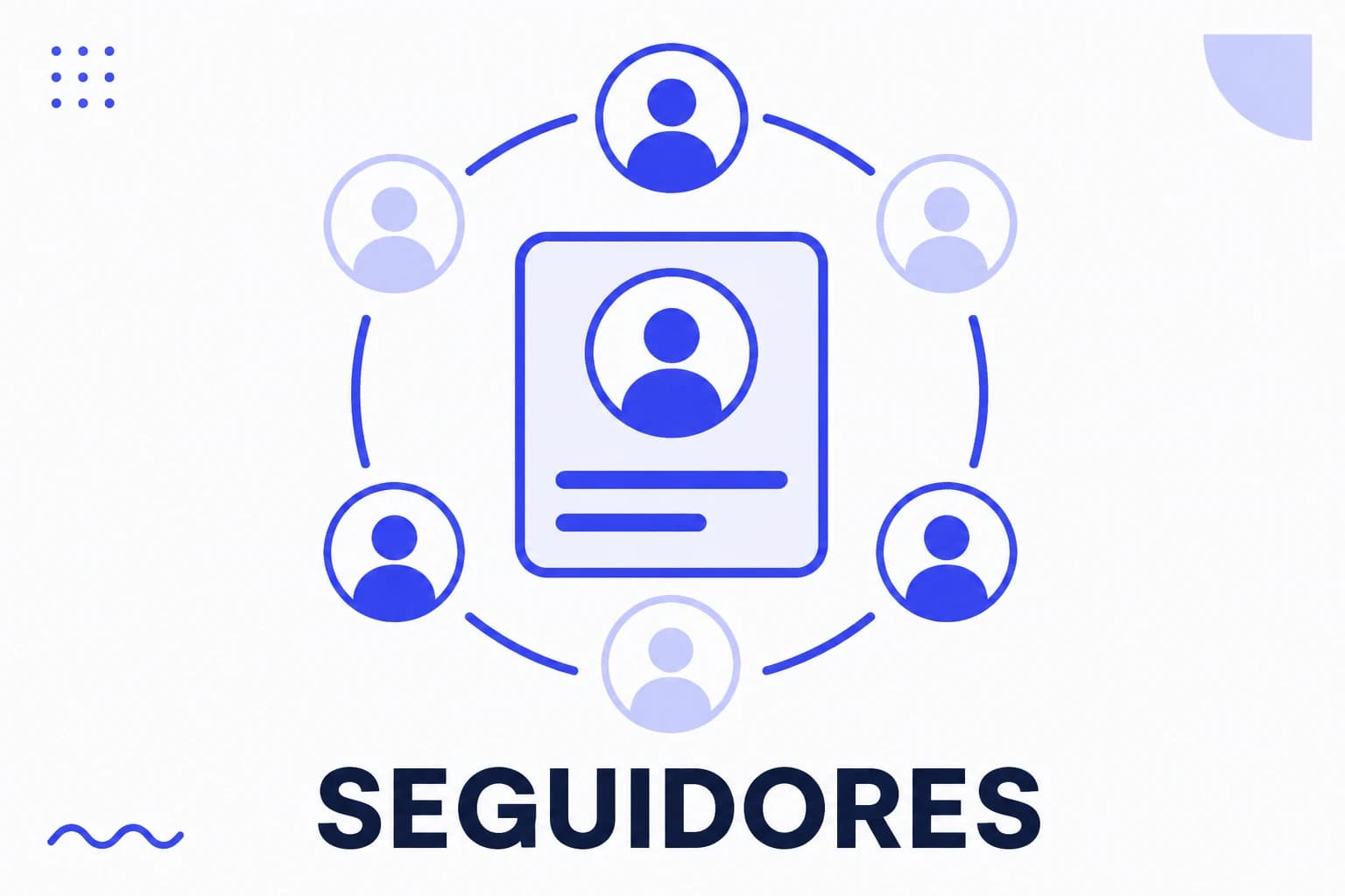 Ilustración de una base de seguidores alrededor de un perfil