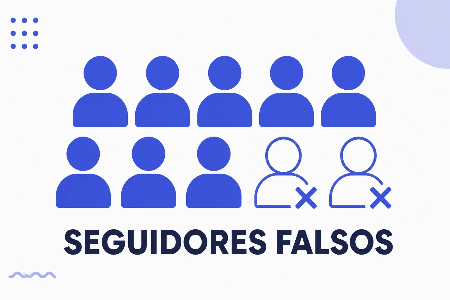 Ilustración de seguidores falsos, con cuentas vacías entre perfiles reales