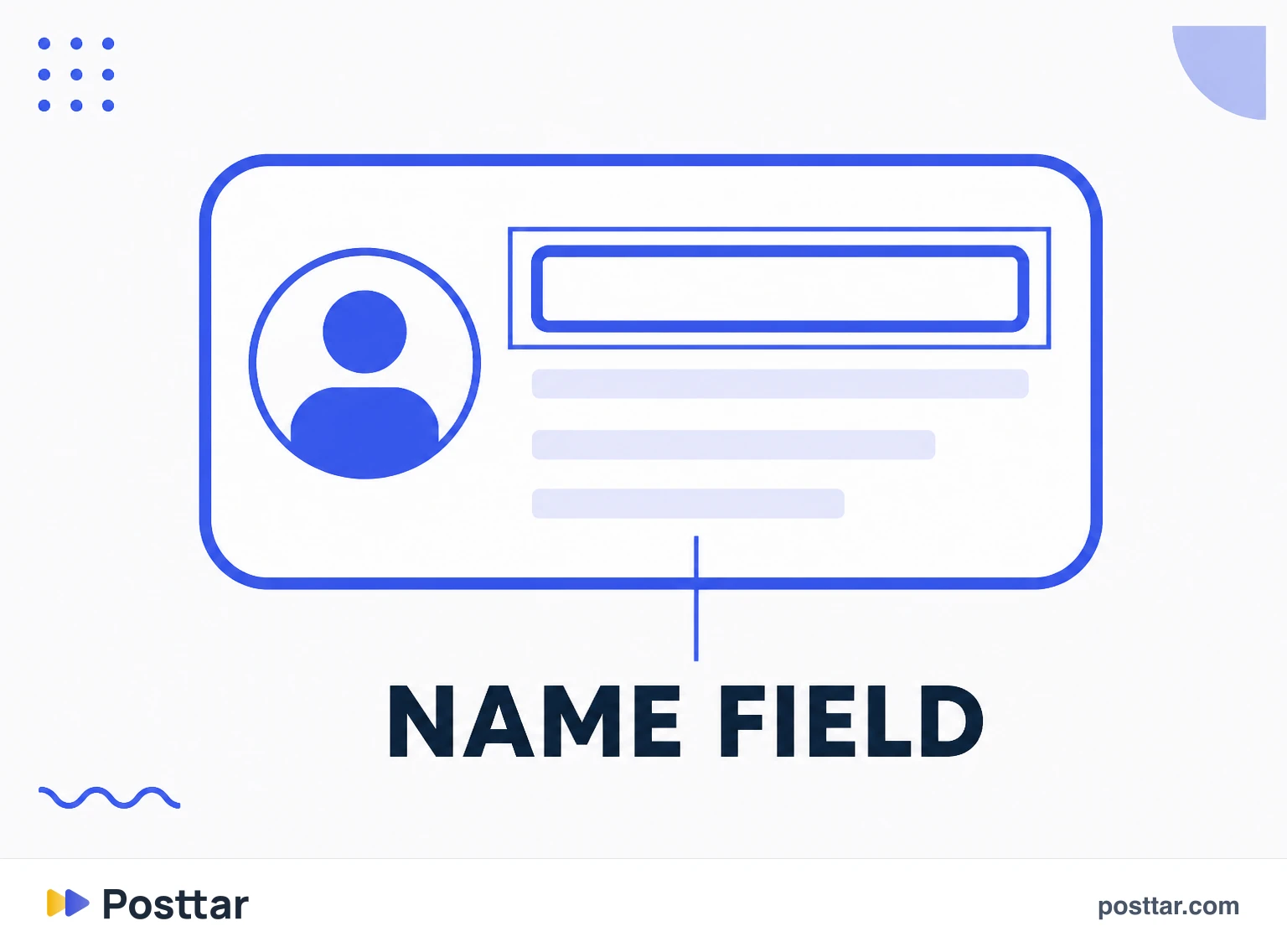 A name field optimised with personal name and category