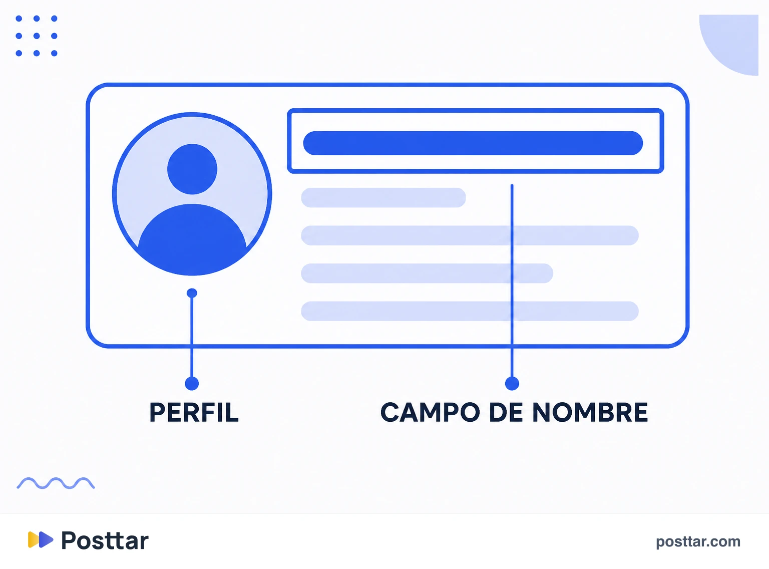 Campo de nombre optimizado con nombre propio y categoría