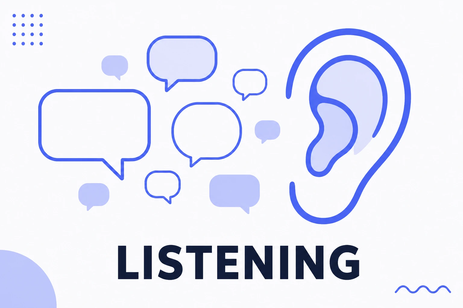 Illustration of social listening with conversation bubbles being captured