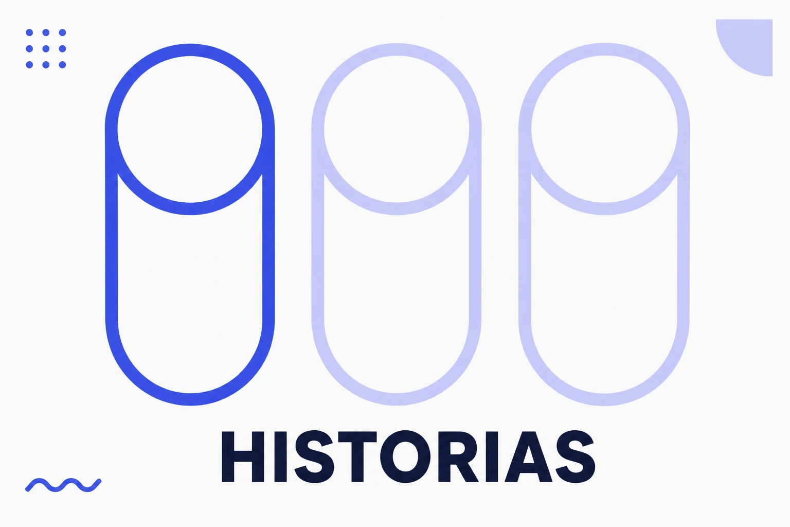 Ilustración de Historias de Instagram, con cuadros verticales en secuencia