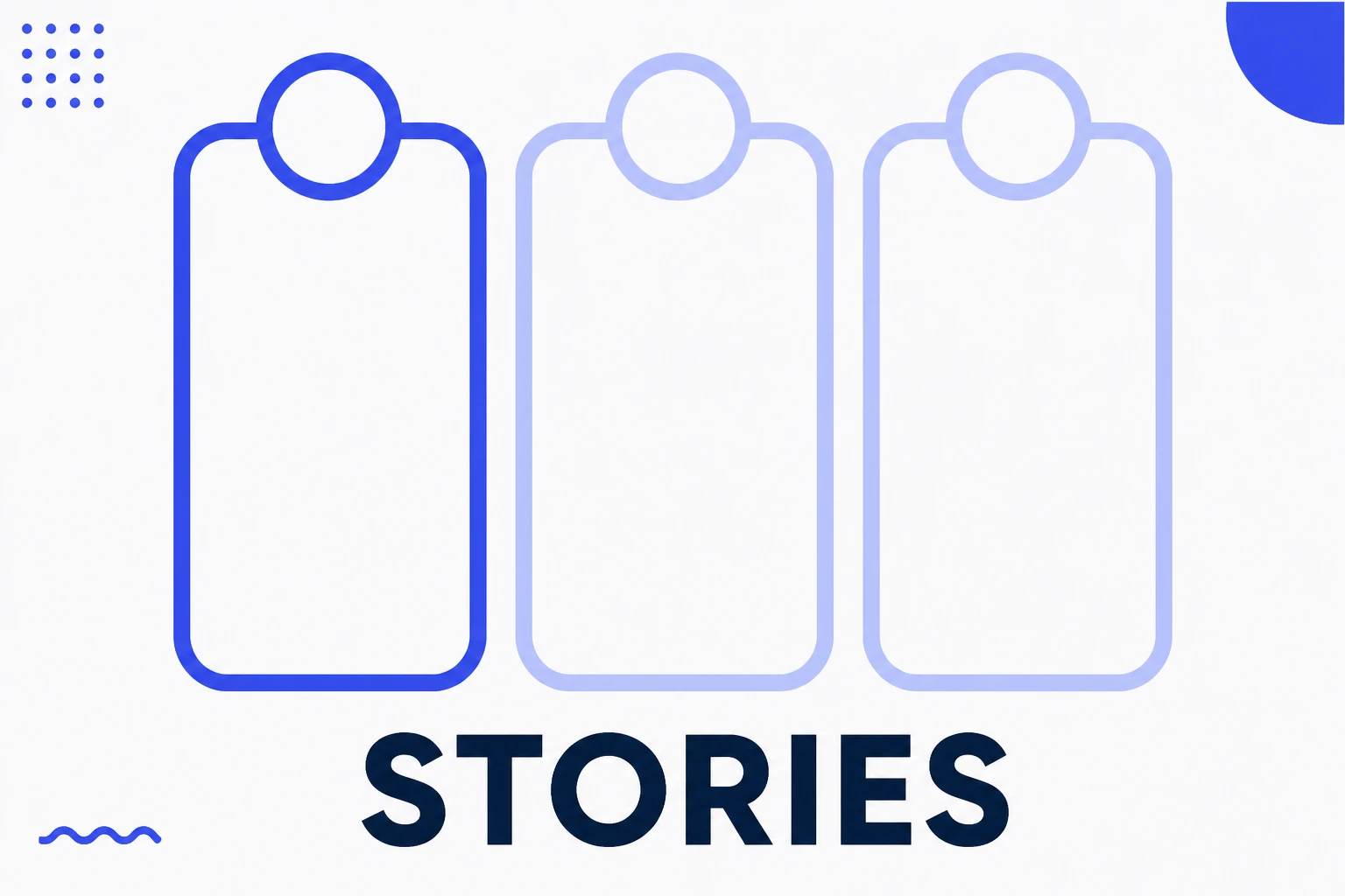 Ilustração de Stories do Instagram, com quadros verticais em sequência