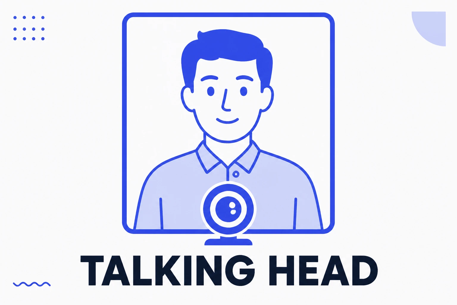 Ilustración de un vídeo talking head encuadrado del pecho hacia arriba