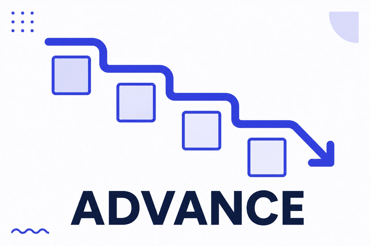 Illustration of advance rate with a descending curve across slides