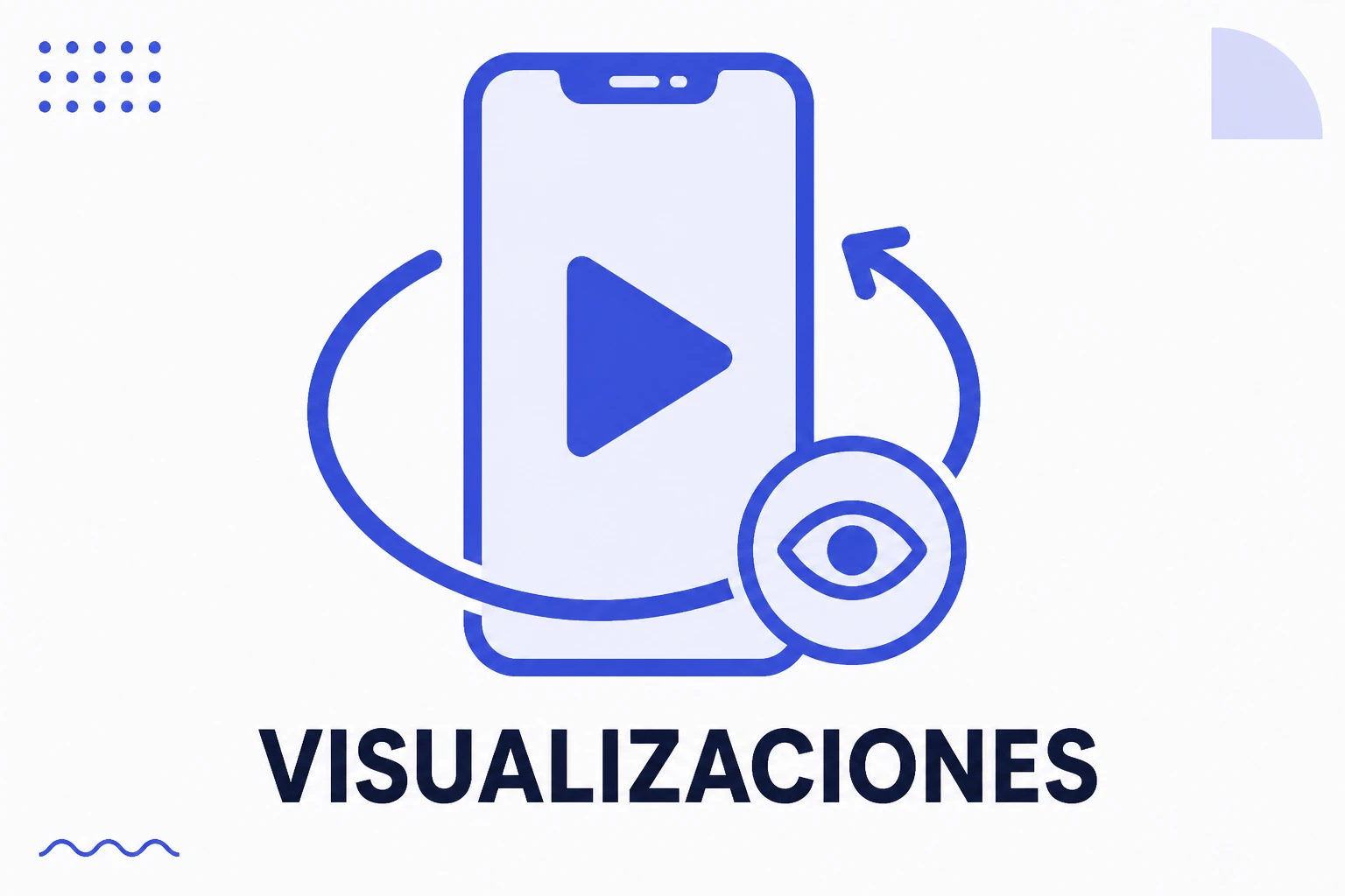 Ilustración de visualizaciones en Instagram, con reproducciones de un vídeo