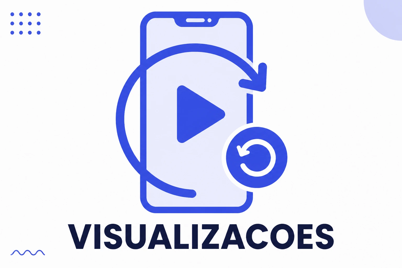 Ilustração de visualizações no Instagram, com reproduções de um vídeo